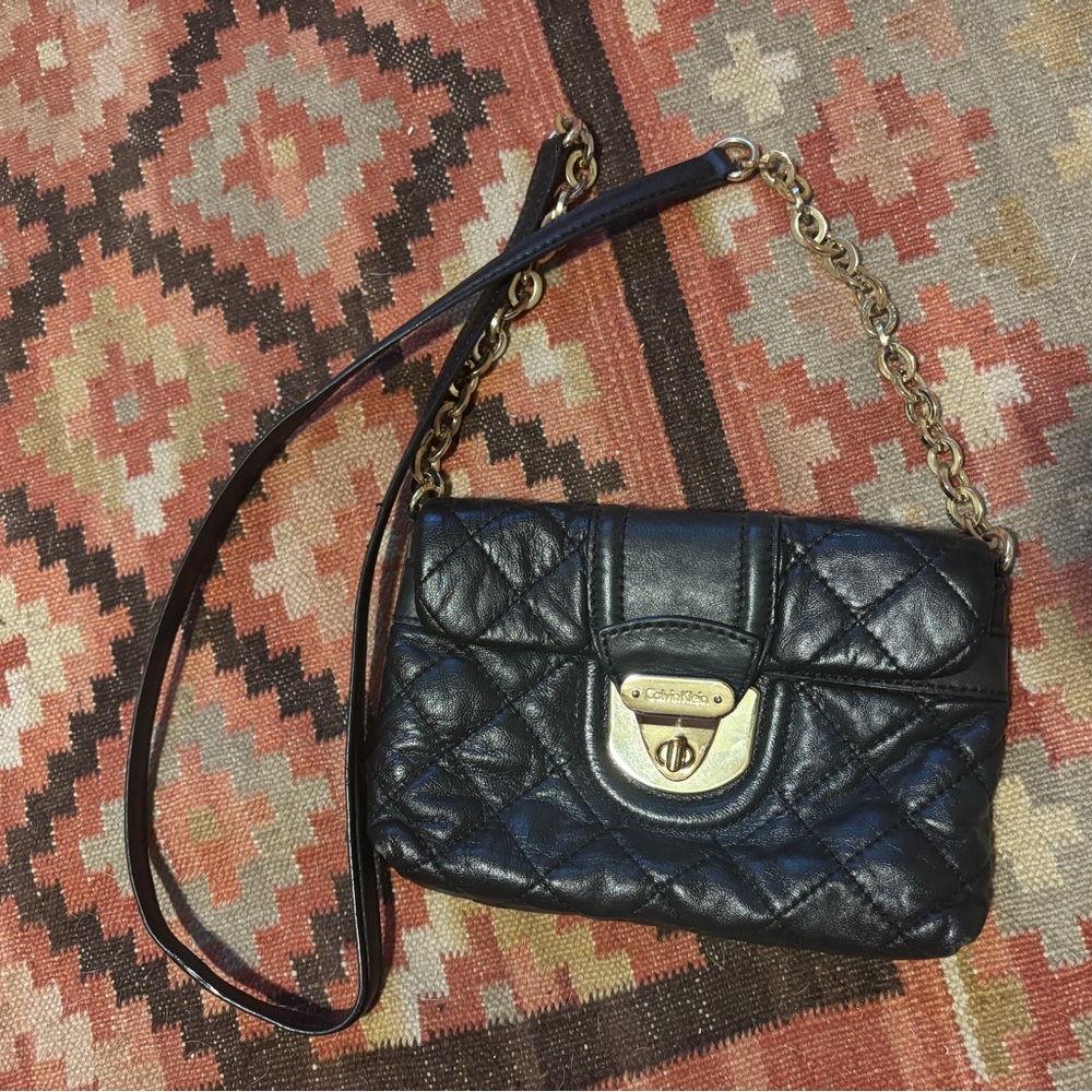 Calvin Klein Black Quilted Crossbody Bag
